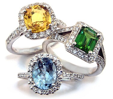 opel gemstone engagement rings